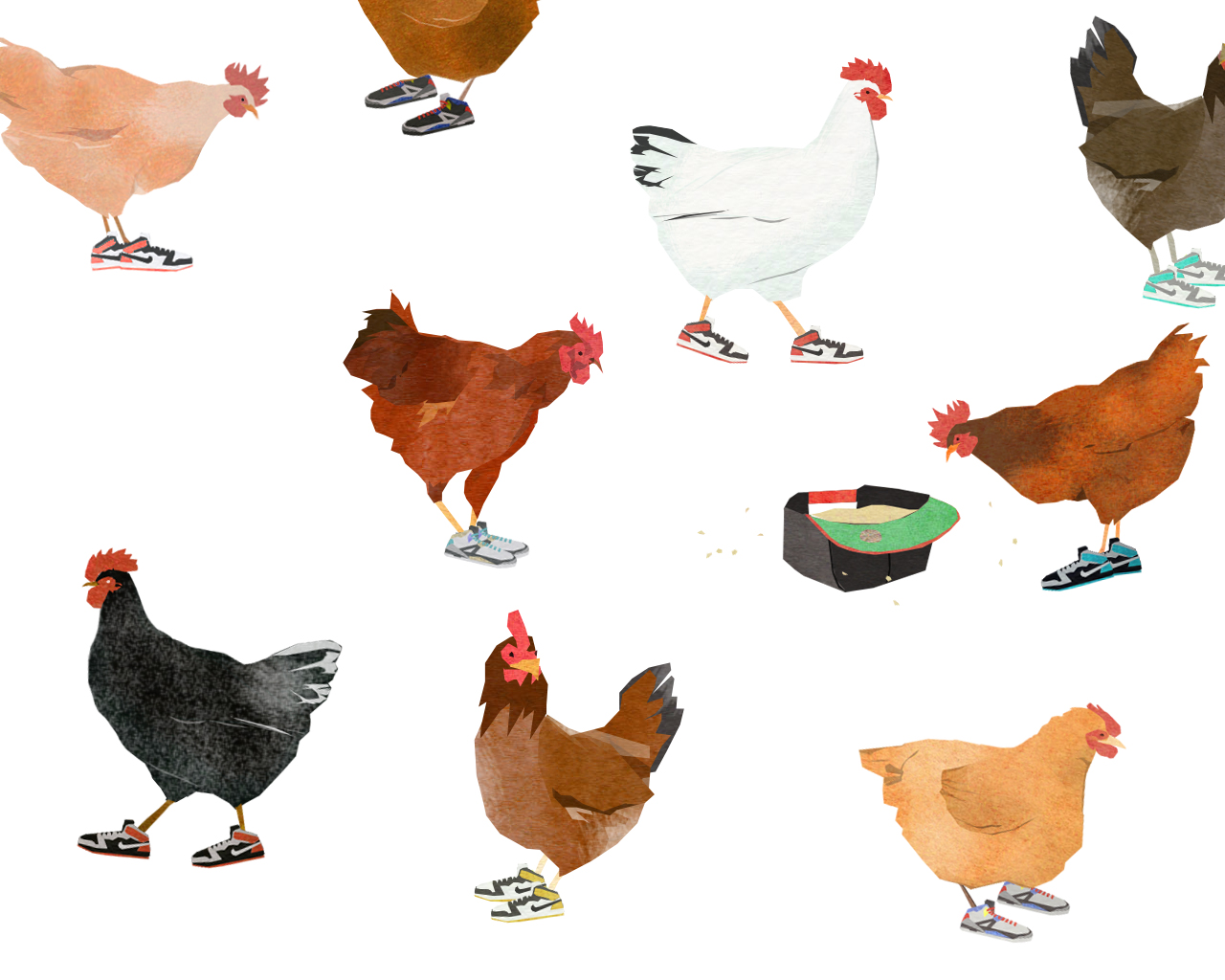 tram nguyen freerange chicken illustration